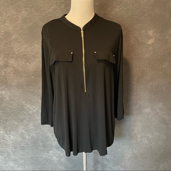 Calvin Klein Roll Sleeve Blouse - Picture 2 of 12